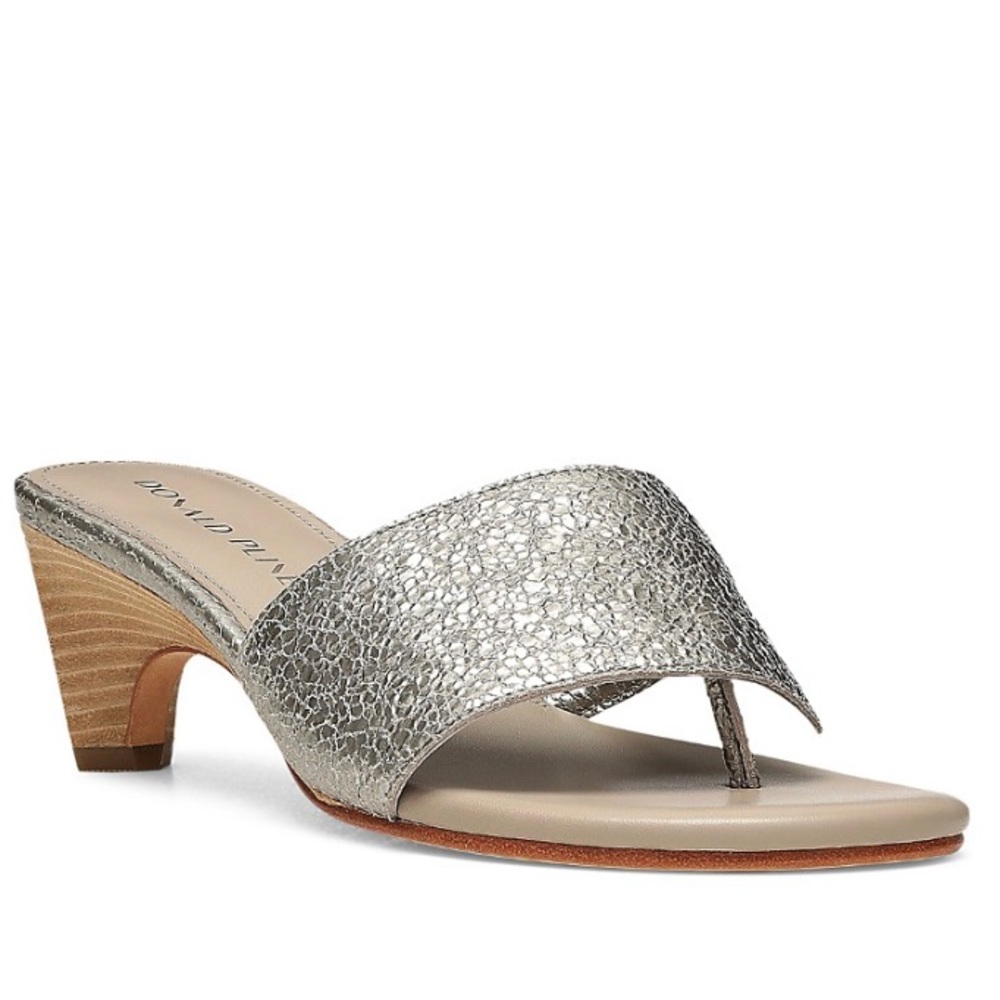 Donald Pliner Slip On Mid Heel Thong Sandals
